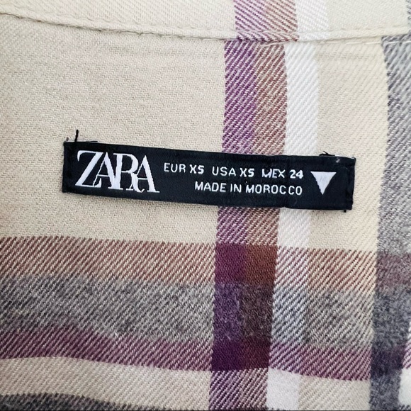 Zara Plaid Soft Flannel oversized Button Down shirt - Picture 9 of 9